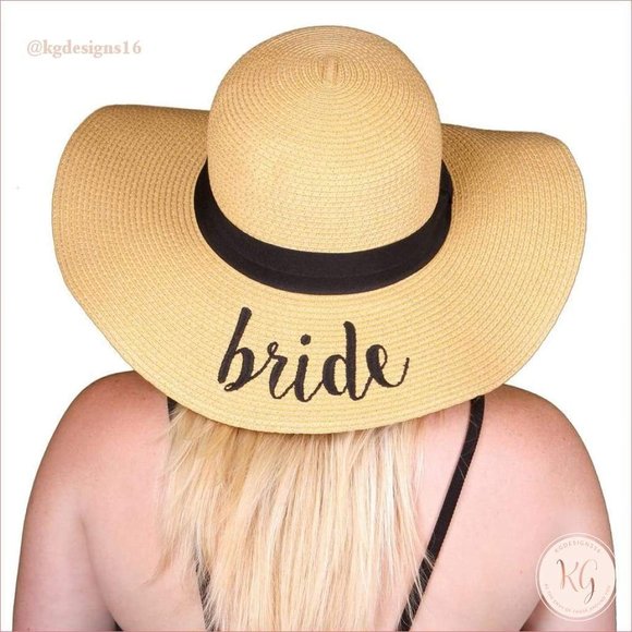 Beach Please Embroidered Floppy Sun Hat - Picture 2 of 2